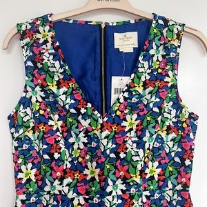 NWT Kate Spade blue bright multicolor floral Mira In Full Bloom Dress Size 8